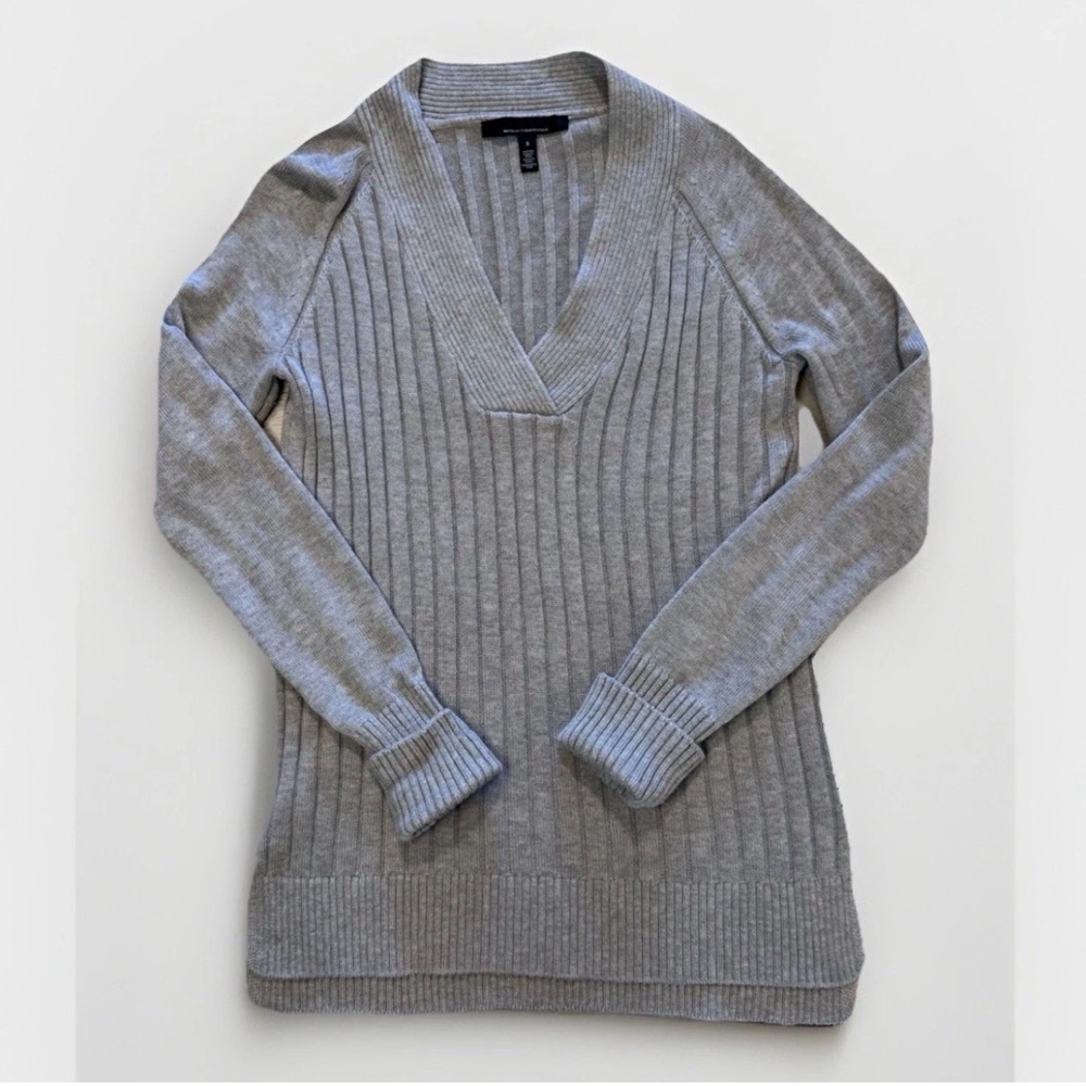 White House Black Market Sweater Cashmere Blend Tunic Pullover Grey Womens Sz S